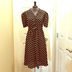 Black & white polka dot fit n’ flare dress